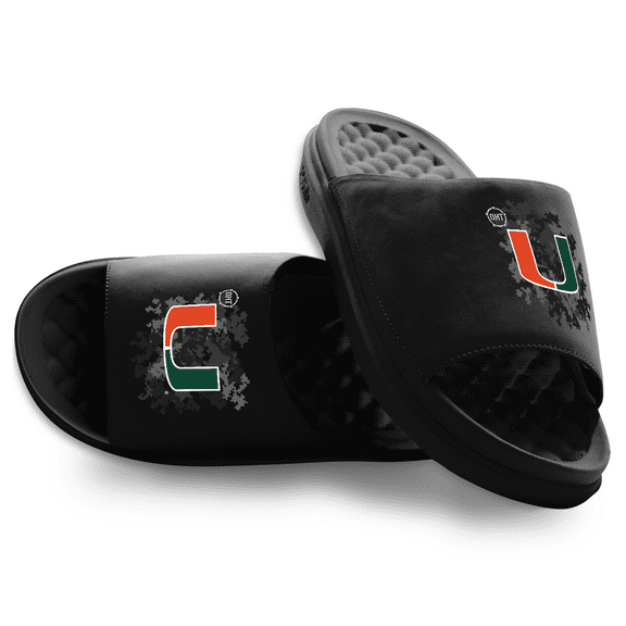 Unisex ISlide Black Miami Hurricanes Motive Slide Sandals