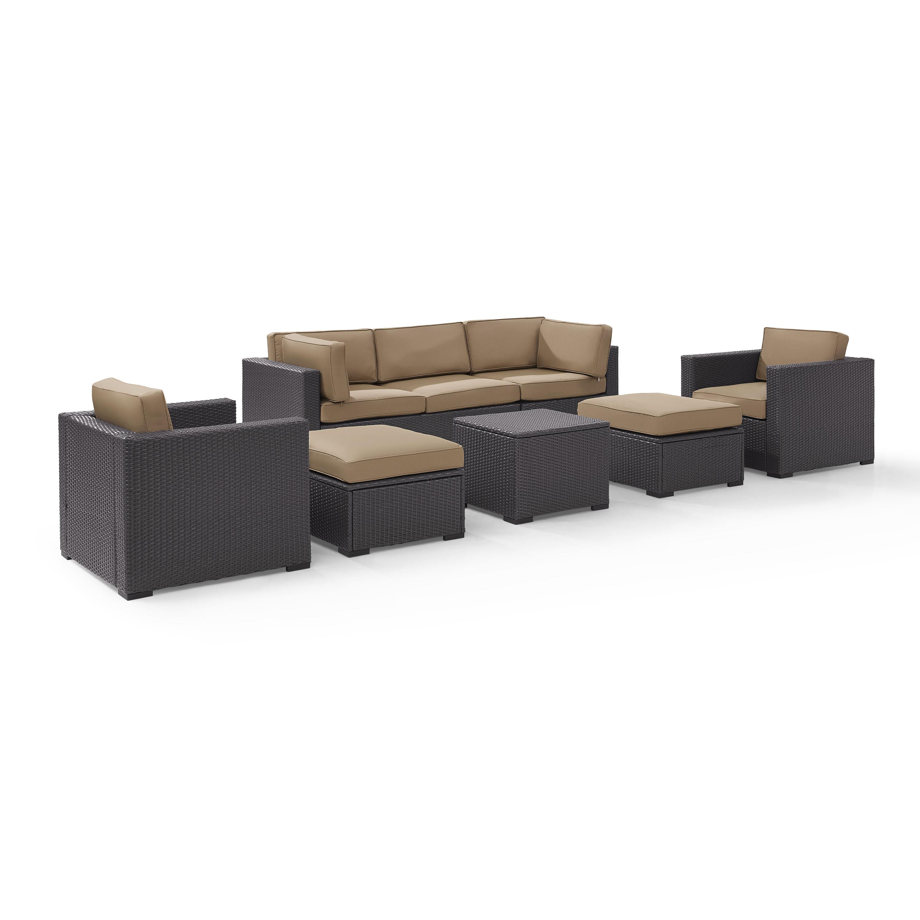 Crosley Furniture Biscayne 7 Piece Metal Patio Sofa Set in Brown/Mocha - image 2 of 4
