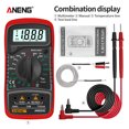 thumbnail image 4 of ANENG AN8205C Multímetro Pantalla digital Retroiluminación AC / DC Voltímetro Temperatura portátil Temperatura Multimetro Probador electrónico Detector electrónico rojo seitruly  TO001266-01, 4 of 6