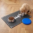 thumbnail image 2 of Pet Feeding Mat, 23.6inX15.7in Waterproof Quick-Dry Dog Cat Bowl Mat with Bone & Paw Print, Non-Slip, Black, 2 of 6