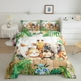 thumbnail image 2 of Manfei Elephant Lion Monkey Giraffe 3 Pieces Queen Comforter Set,Woodland Animal Ultra Soft Bedding Sets,Chic Flower Bedding Comforter Set,Ultra Soft Wildlife Room Decor,Reversible, 2 of 8
