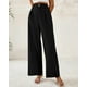 thumbnail image 2 of Pantalones de vestir de pierna ancha BTFBM 2025 para mujer de cintura alta, negros, 2 of 7