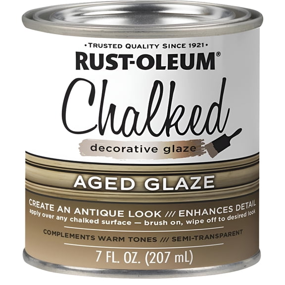 Rust-Oleum 349608 Chalked Aged Glaze Aged Matte Opaque Household Paint & Stain, 12 oz