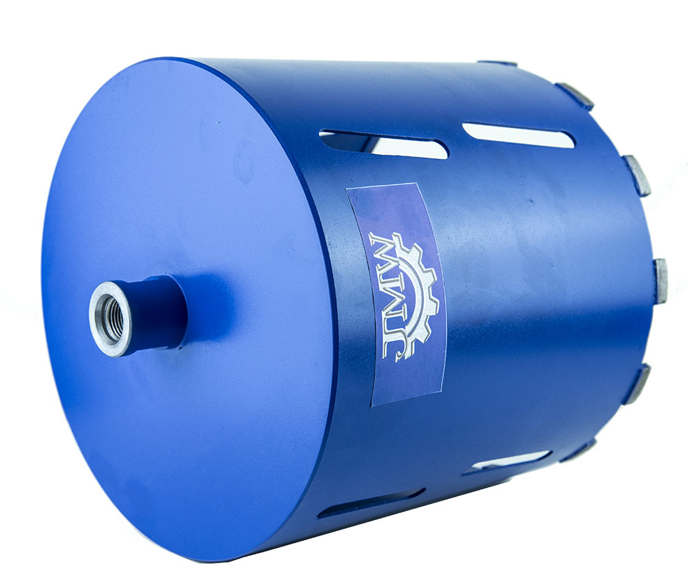 Jeremywell Dry Diamond Drill Core Bit for Brick and Concrete with Pilot Bit - 10" (254mm) Diameter with SDS Plus Arbor for #30/40 Diamond, Laser Welded