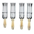 thumbnail image 1 of Conector de clavija de plátano chapado en oro, Preffair 4PCS Conector de banana Conector de banana de seis hojas Conectores de altavoz tipo banana Altamente versátiles, 1 of 8