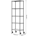 thumbnail image 2 of Ciwapet 22" Wide Heavy Duty Metal Rolling Storage Shelf with 5 Adjustable Rack for Kitchen Bathroom Laundry Room Household Use, 2 of 10