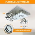 thumbnail image 2 of AIR-LED Track Lighting Fixtures Ceiling, 4-Light Directional Kitchen Light Fixture Ceiling, Adjustable Flush Mount Ceiling Light for Living Room, Dining Room, Nickel and Chrome, 4 * 3W GU10 Bulbs, 2 of 4