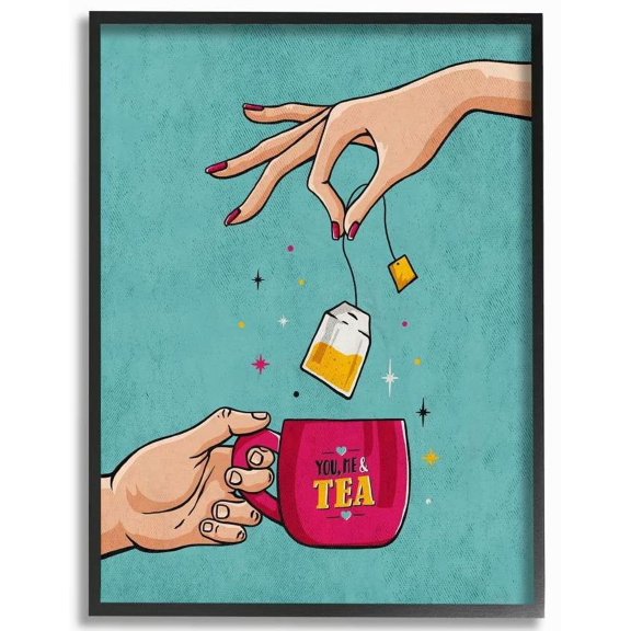 Stupell Industries You And Me Tea Vintage Comic Book Design Framed Wall Art by Ester Kay