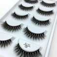 thumbnail image 2 of 5 pares de pestañas postizas de pelo de visón 3D de imitación, paquete múltiple, pestañas largas esponjosas hechas a mano, herramientas de maquillaje de ojos largos naturales, pestañas H13 Tan Jianjun unisex, 2 of 2
