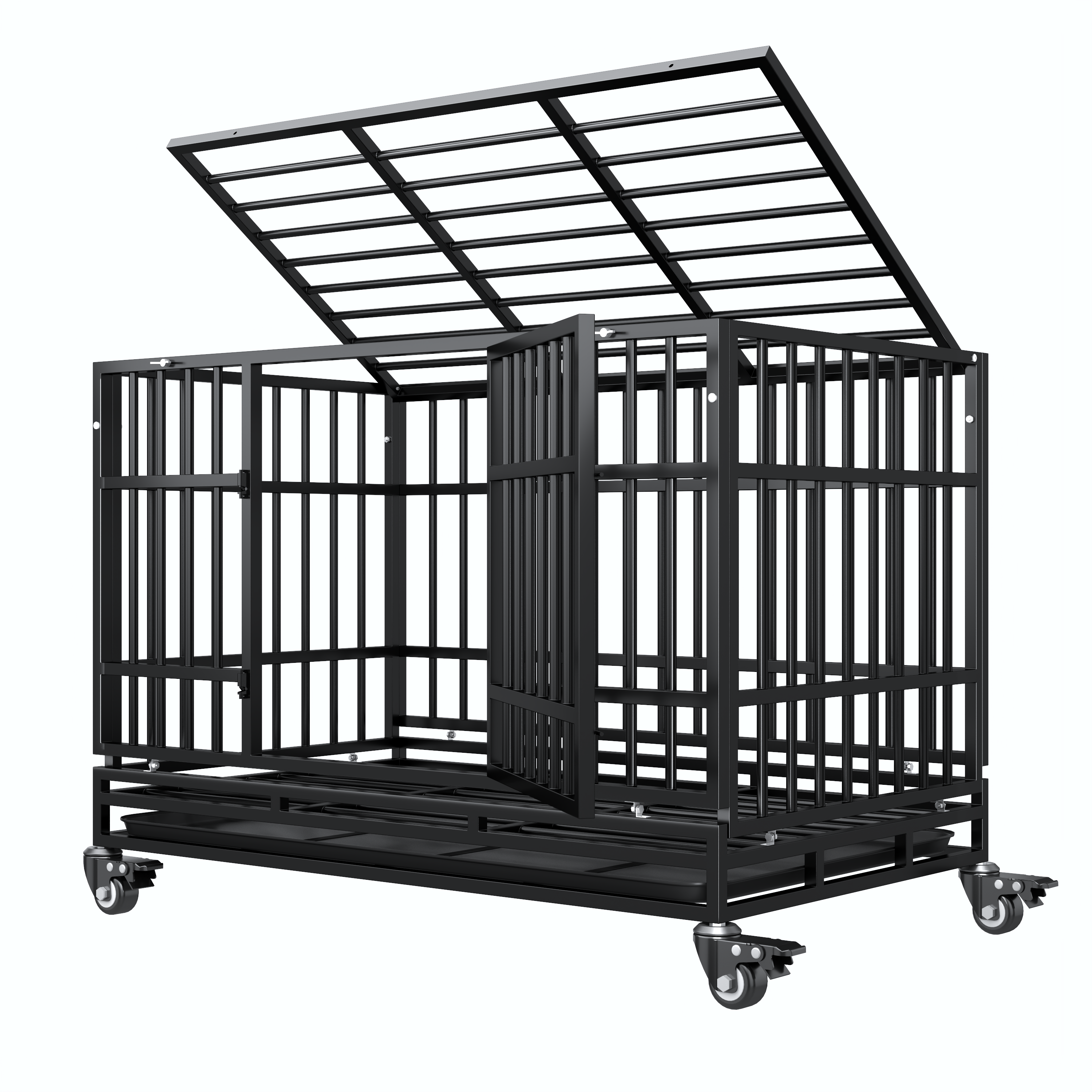 TIMHAKA 48-Inch Heavy Duty Dog Crate with Double Doors photo 4