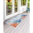 thumbnail image 2 of Ocean Corals Front Door Mat Summer Beach Coral Sea Stars Blue Wood Grain Welcome Doormat Indoor Outdoor Entrance Floor Mat Non-Slip Washable Runner Rug for Front Porch Decor 20x47 Inch, 2 of 6