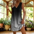 thumbnail image 2 of Levmjia Women's Summer Dress Sleeveless V Neck Casual Shift Dress with Pockets Loose Fit A Line Ombre Print Sundress for Women Daily Vacation Wear, 2 of 7