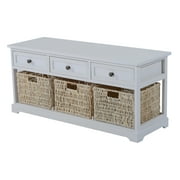 White Bathroom Storage Benches Homcom 40 3 Drawer Basket Storage Bench White