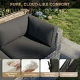thumbnail image 3 of Aoxun 10 Piece Patio Furniture Set Wicker Rattan Patio Conversation Set Outdoor Sectional Sofa Set with Coffee Table and 4” Thickened Cushions, Black(Waterproof Cover Included), 3 of 7