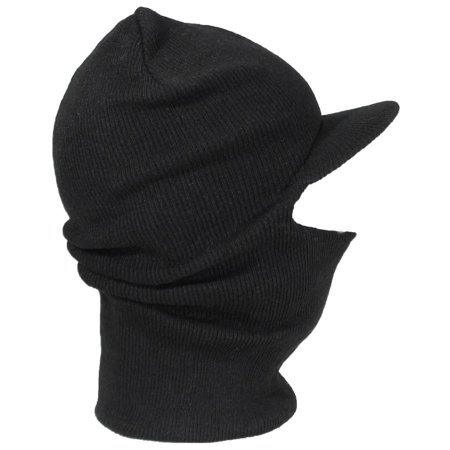 Best Winter Hats Adult Open Face Knit Ski Mask W/Visor (One Size) -