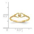 thumbnail image 5 of Solid 14k Yellow Gold Diamond heart Ring Band Size 8 (.01 cttw.), 5 of 6