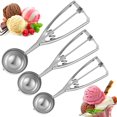 thumbnail image 1 of 3Pcs Ice Cream Scoop Set Stainless Steel Cookie  Scooper Ergonomic Ice Cream Scoops Include Large-Medium-Small Size Multifunctional Cookie Scooper for Baking Meatball Muffin, 1 of 11