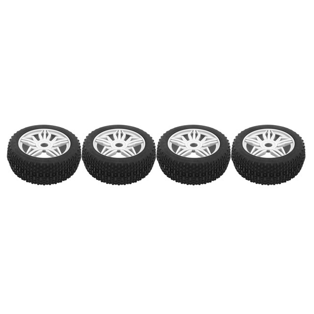 Pneus en Caoutchouc, Amortissement Fort Contrôle Flexible Universel Roues de Voiture RC Surface Inégale pour Voiture Télécommandée 1/8 Noir, Rouge, Blanc