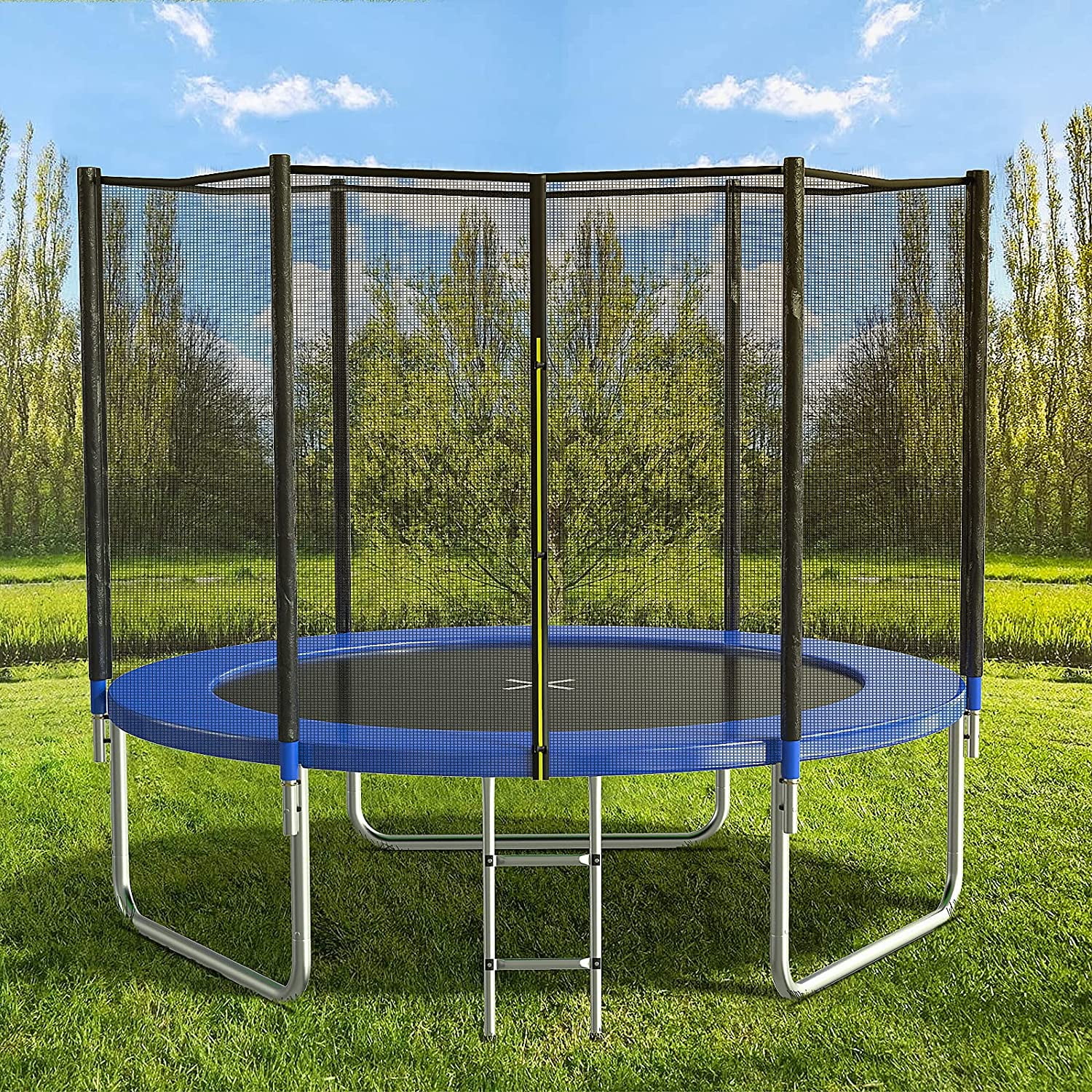 AOTOB 8ft Trampoline for Kids/Adults, Trampoline with Safety Net, Blue - Walmart.com