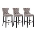 thumbnail image 2 of WestinTrends Wordford 29" Tufted Velvet Bar Stool, Black/ Gray, 2 of 5