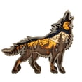 thumbnail image 1 of De Madera Tallado En Madera Adornos De Lobo Modelo Estatua Figurita Decoración De Navidad Para El Hogar Inevent HA044133-01, 1 of 6