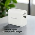 thumbnail image 3 of Liquipel Powertek Pastel Braided 20W Combo Wall Charger - White, 3 of 7