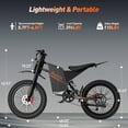 thumbnail image 5 of Electric Dirt Bike for Adults,60V 35Ah,3000W 45mph/68 Miles ,25’’ Fat Tire off-Road Mountain Bike UL2849, 5 of 11
