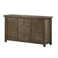 thumbnail image 2 of Wooden Sideboard with Three Drawers and Two Side Door Cabinets, Oak Brown, 2 of 4