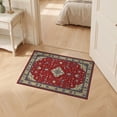 thumbnail image 2 of ODIKA 2'x3' Ultra-Soft Accent Mat, Vintage Web Traditional Carpect Deepburgundy Pink Maroon Japanese None Washable, Bare feet friendly, Easy Care Indoor rug for Bedside, Footrest, 2 of 7
