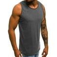 thumbnail image 6 of Ernkv Men's Loose Comfy Tank Tops Clearance Fashion Sleeveless Shirts Round Neck Pullover Leisure Comfy Solid Tees Clothing Holiday Summer Dark Gray M, 6 of 6