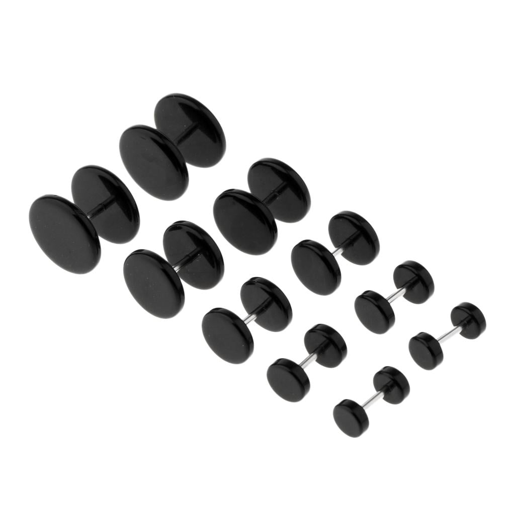 5 Pairs Faux Fake Cheater Acrylic Earring Stud Barbell Ear Plug Gauges
