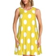 thumbnail image 1 of Fotbe Yellow And White Polka Dot Vestido de Verano sin Mangas para Mujer – Vestido Midi Línea A, Estilo Camiseta Floral, Vestido Playero Casual y Fluido, 1 of 7
