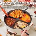 thumbnail image 2 of Olla Gerente de Cuatro Puestos, Four Grid Multifunctional Stew Pot, Large Capacity Four Grid Electric Cooker, Zone Temperature Control, Integrated Non-Stick for Home Party, 2 of 7