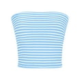 thumbnail image 5 of HongQid Women Strapless Striped Bandeau Tube Tops Y2K Aesthetic Sleeveless Backless Crop Tank Going Out Summer, 5 of 8