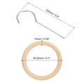 thumbnail image 2 of Unique Bargains 4.7 Inch Scarf Ring Hanger Wooden Circle Scarf Holder, 15cm Length Hook Silver, 2 of 5
