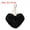 Black, variant on Pom Pom Keychain Soft Cute Fluffy Heart Key Ring with Lobster Clasp Artificial Rabbit Fur Heart Keychains Leopard Light Brown