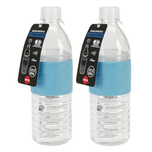 Copco Hydra Reusable Water Bottle 16.9 Ounce, Light Blue 2 Pack