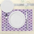 thumbnail image 3 of Ambesonne Purple Place Mats Set of 4, Retro Style Abstract, Standard Size, Violet and White, 3 of 6