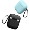 thumbnail image 2 of Compatible AirPods Case Cover Silicone Protective Skin for Apple Airpod Case 2&1 (2 Pack) (Pink-Turquoise), 2 of 7