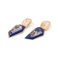 thumbnail image 4 of Joyas elegantes para mujer para fiestas con estilo Pendientes geométricos de resina azul, 4 of 6