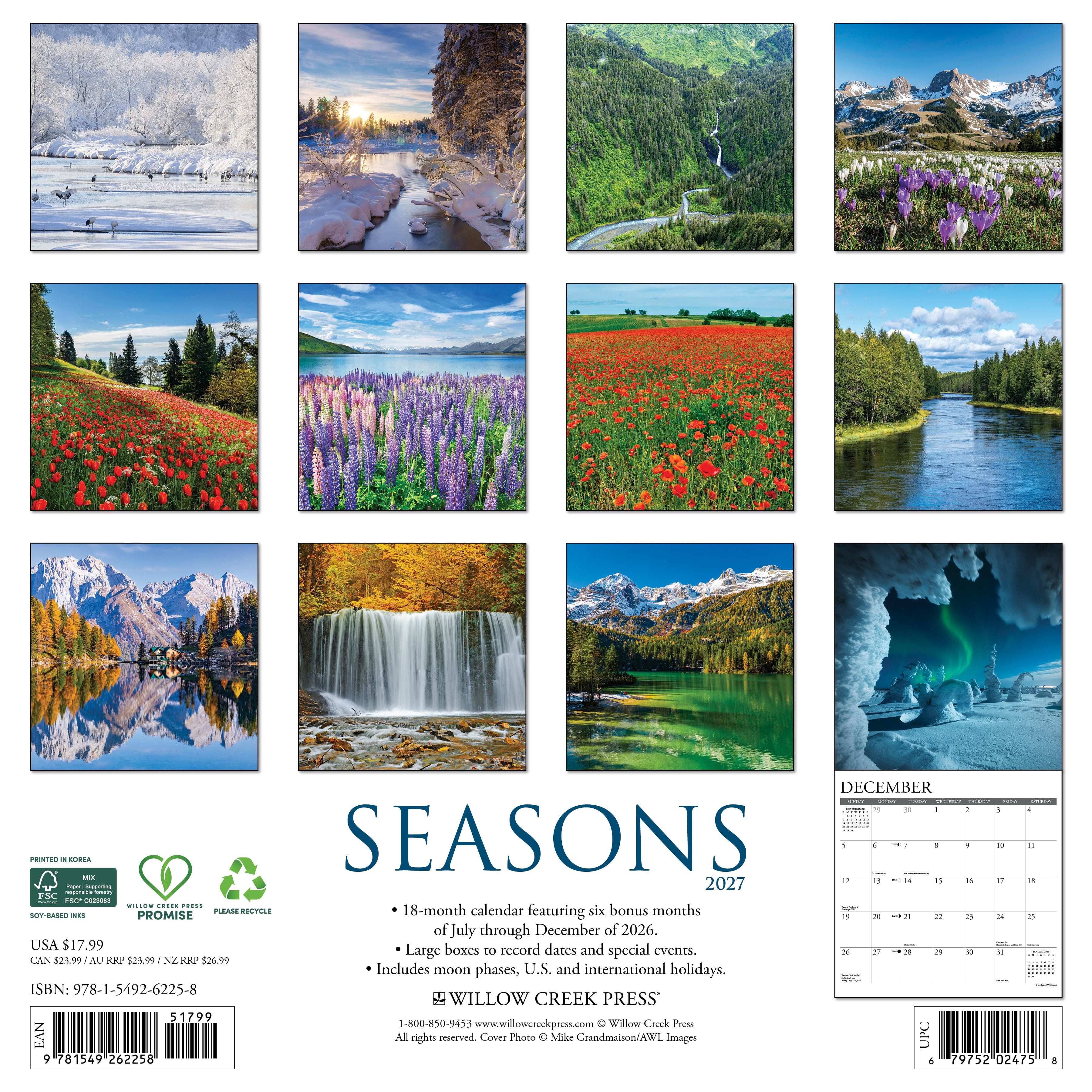 Willow Creek Press, Seasons 2027 Wall Calendar