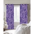 thumbnail image 2 of Vintage Purple Blackout Curtains 54 Inch Length 2 Panels Set for Living Room Bedroom, Retro Botanical Abstract Art Room Darkening Window Curtains Thermal Insulated Black Out Curtain 52"x54", 2 of 8