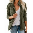 thumbnail image 2 of Women'S Fall Utility Jacket - Stand Collar, Solid Color, Loose Fit, Zipper Closure, and Multiple Pockets Army Green 4XL, 2 of 6