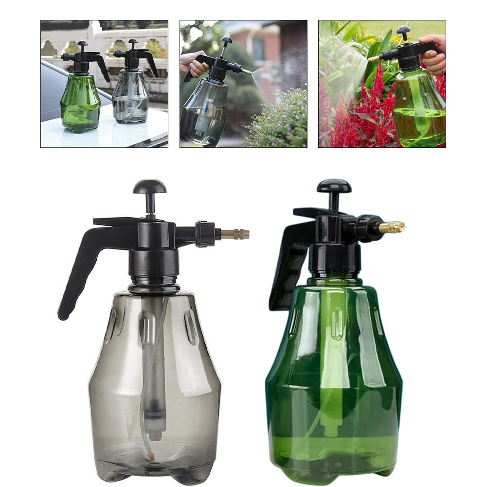 Whatever You Like-1.5L Manual Pressure Sprayer - Adjustable Nozzle Garden Watering Can for Plants, Flowers, Bonsai, Succulents - Transparent PET Bottle with Mist and Stream Modes (Grey/Gr