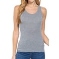 thumbnail image 3 of Women's 2 Pack Racerback Rib Tank Top Soft Cotton Blend Stretch Slim Fit Basic Style, 3 of 6