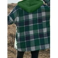 thumbnail image 5 of Long Winter Coats For Women Long Sleeve Button Down Plaid Shirts Flannel Hooded Shacket Hoodie Zip Up Jacket Ladies, 5 of 7