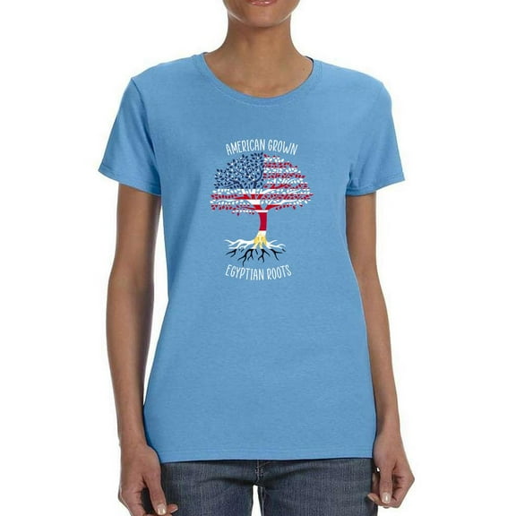 American Grown Egyptian Roots T-Shirt Women -Smartprints Designs, Female Large