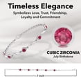 thumbnail image 5 of 925 Sterling Silver Red Cubic Zirconia Link Bracelet for Women Infinity Jewelry 7.25" Cttw 0.8 Birthday Christmas Gifts for Women, 5 of 10