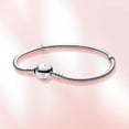 thumbnail image 1 of Pulsera de plata de ley 925 auténtica para mujer, brazalete de ratón de disney, pulsera de puntada, abalorio original, joyería de moda, 1 of 4