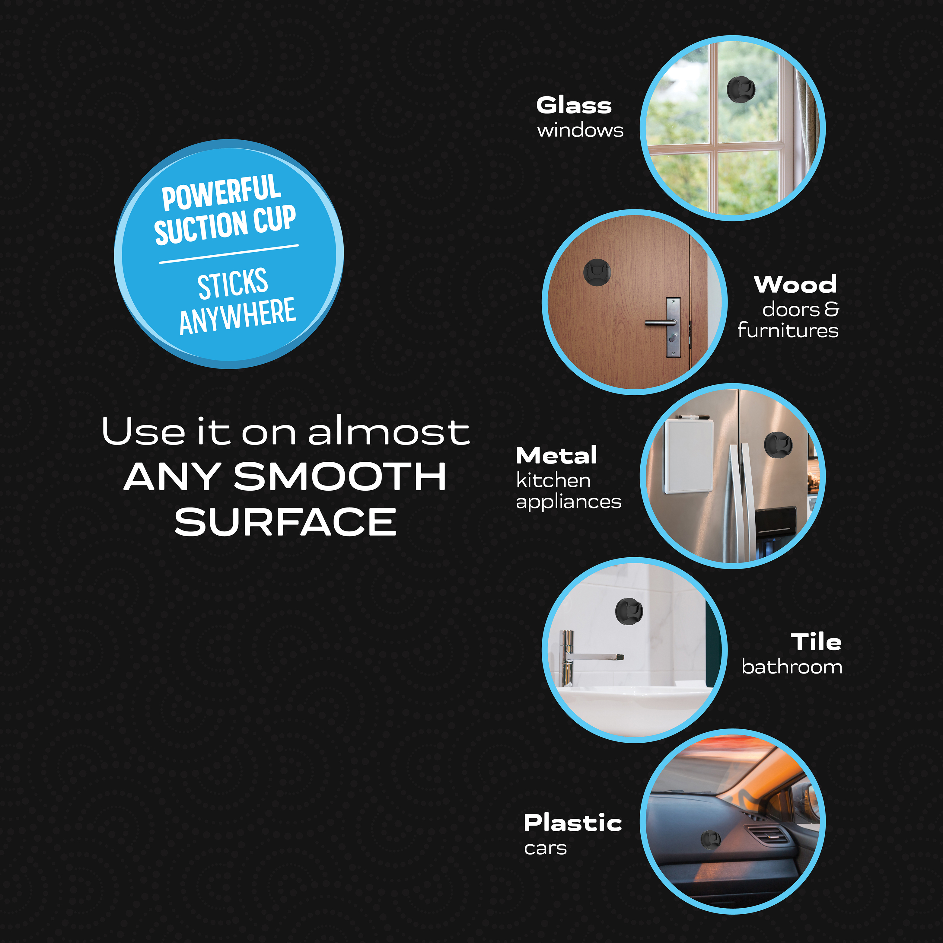 Nuckees Twist & Grip – Phone Mount for Cars, Windows, Bathroom, Kitchen, and Homes with Strong Suction Cup for All Smartphones